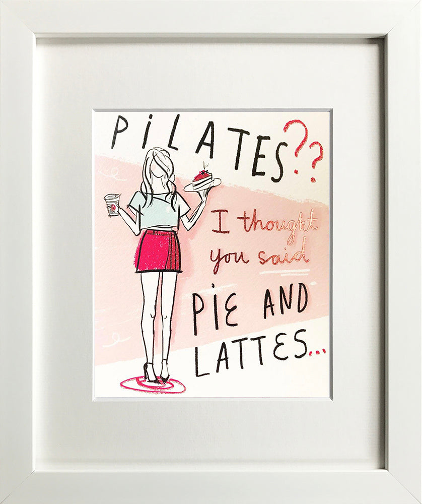HHJ Pilates White Wooden Framed Print