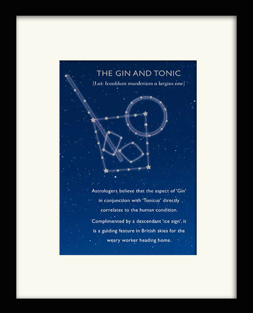 HHJ The Gin & Tonic Black Wooden Framed Print