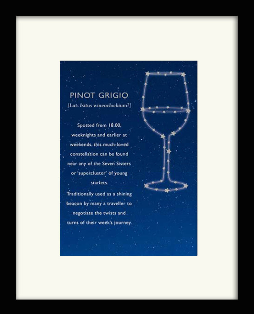 HHJ The Pinot Grigio Black Framed Wooden Print