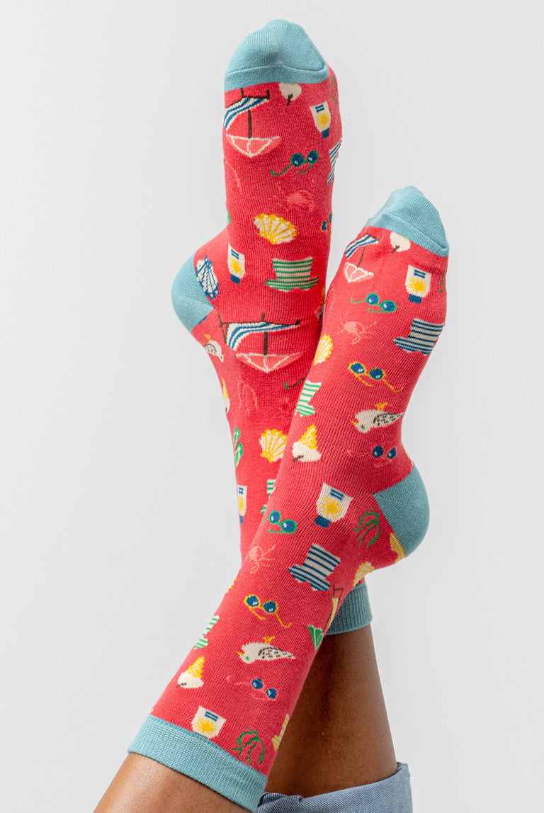At The Beach Socks and Shell Keyring Gifbox | Lily & Me