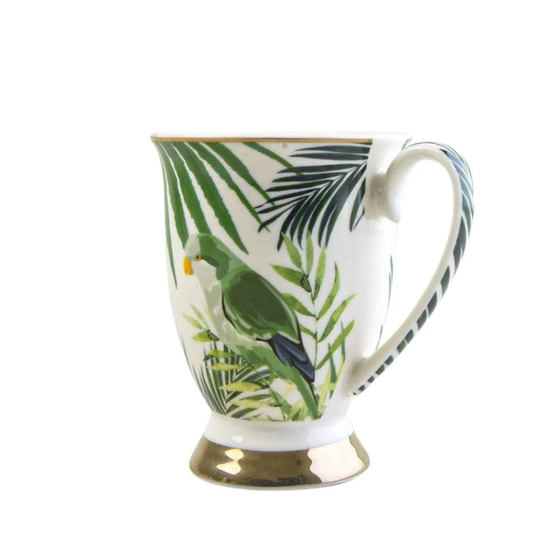 Leaves & Birds Fancy Footed Mug