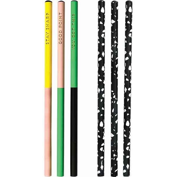 Alice Scott Pack of 6 Assorted Pencils