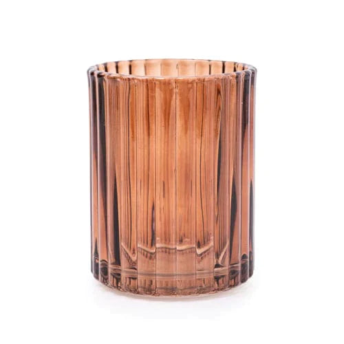 Amber Ribbed Bathroom Tumbler