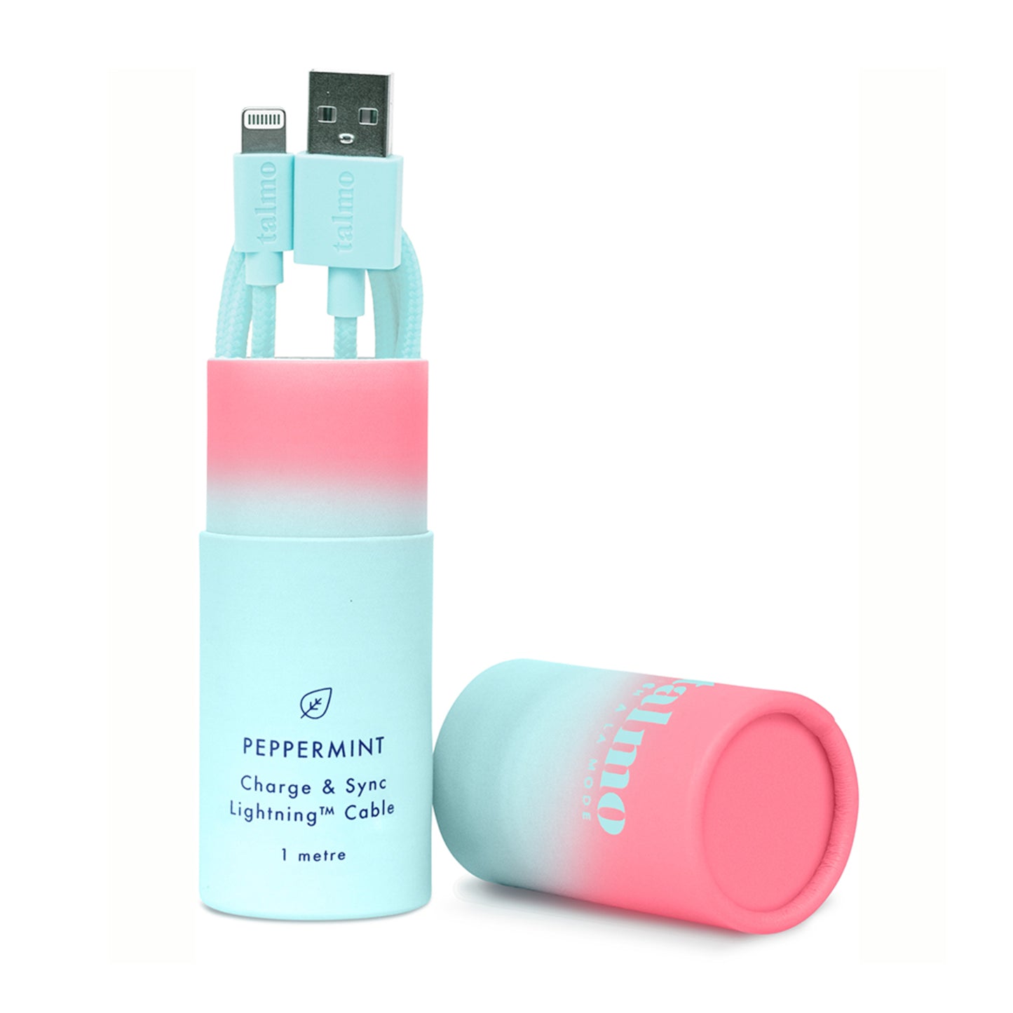 Talmo Charge and Sync 1 Metre Lightning Cable - Peppermint