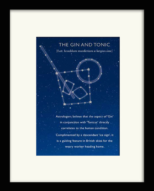 HHJ The Gin & Tonic Black Wooden Framed Print