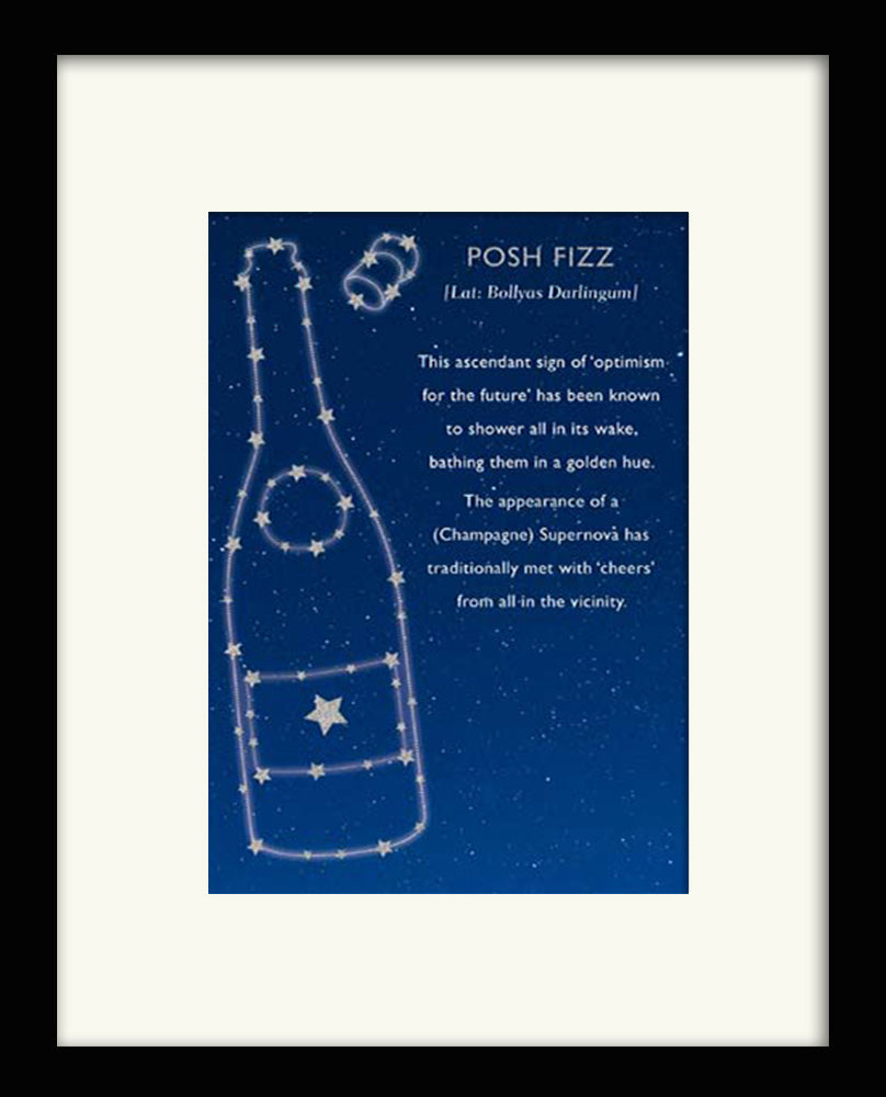 HHJ Posh Fizz Black Wooden Framed Print