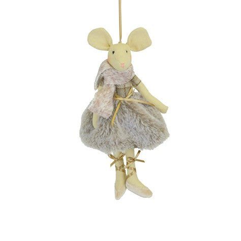 Hanging Mouse in Beige Dress