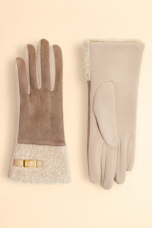 Stone Faux Suede Gloves - Audrey by Powder Designs