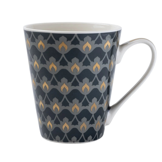 Blue/Grey Gold Flame Conical Mug