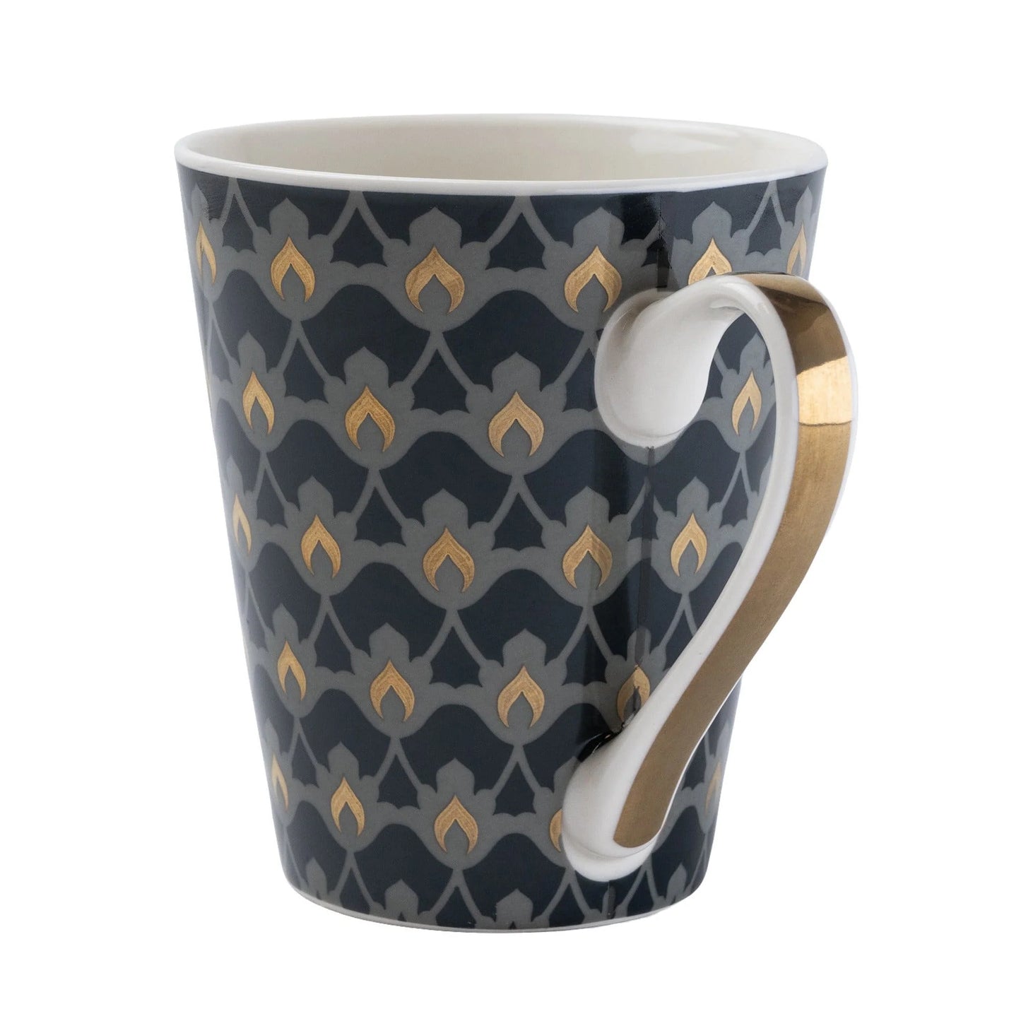 Blue/Grey Gold Flame Conical Mug