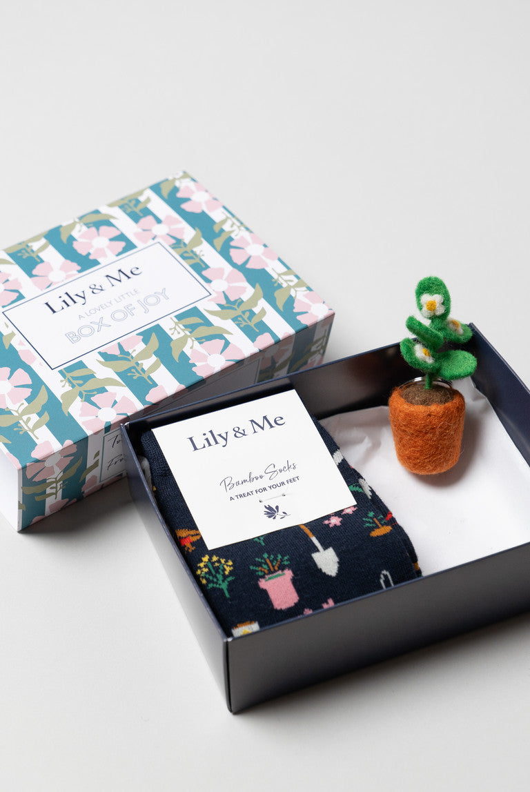 Gardening Socks & Keyring Giftbox | Lily & Me