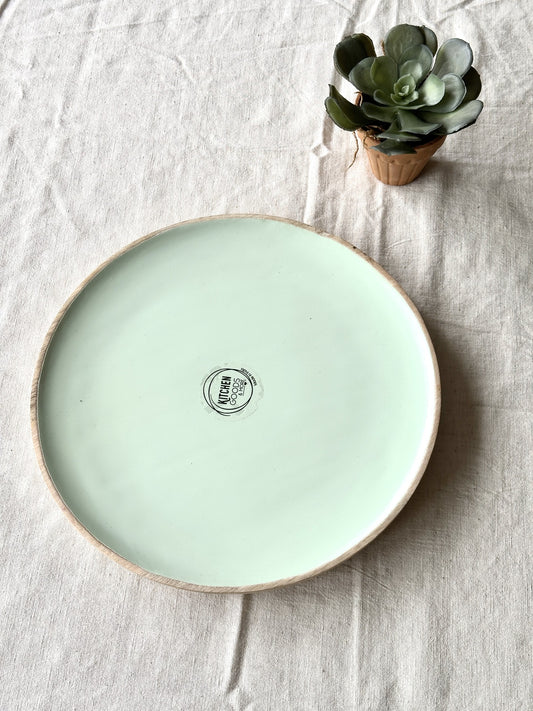 Bamboo 30cm Serving Plate – Mint Green Inlay