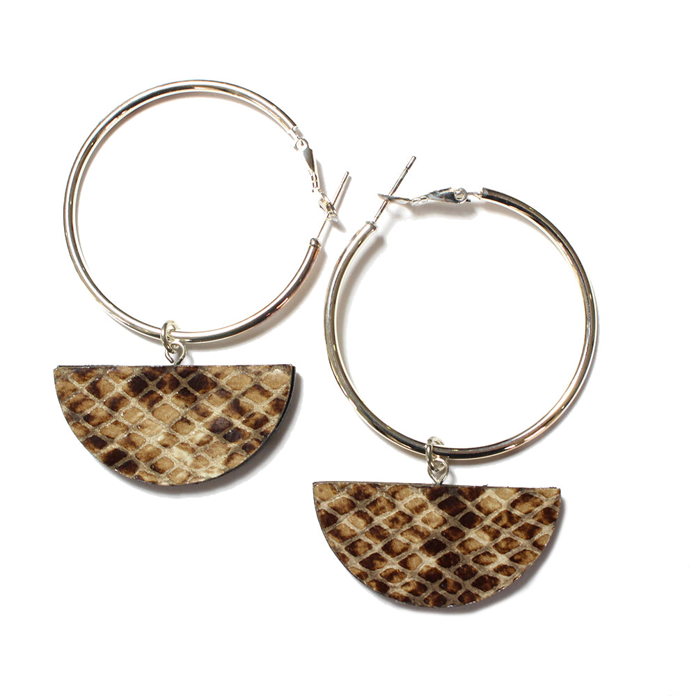 Dark Horse Selene Silver Plated Hoop Ear-Rings - Snake