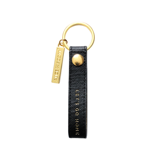 Alice Scott Black and Gold Leatherette Keyring