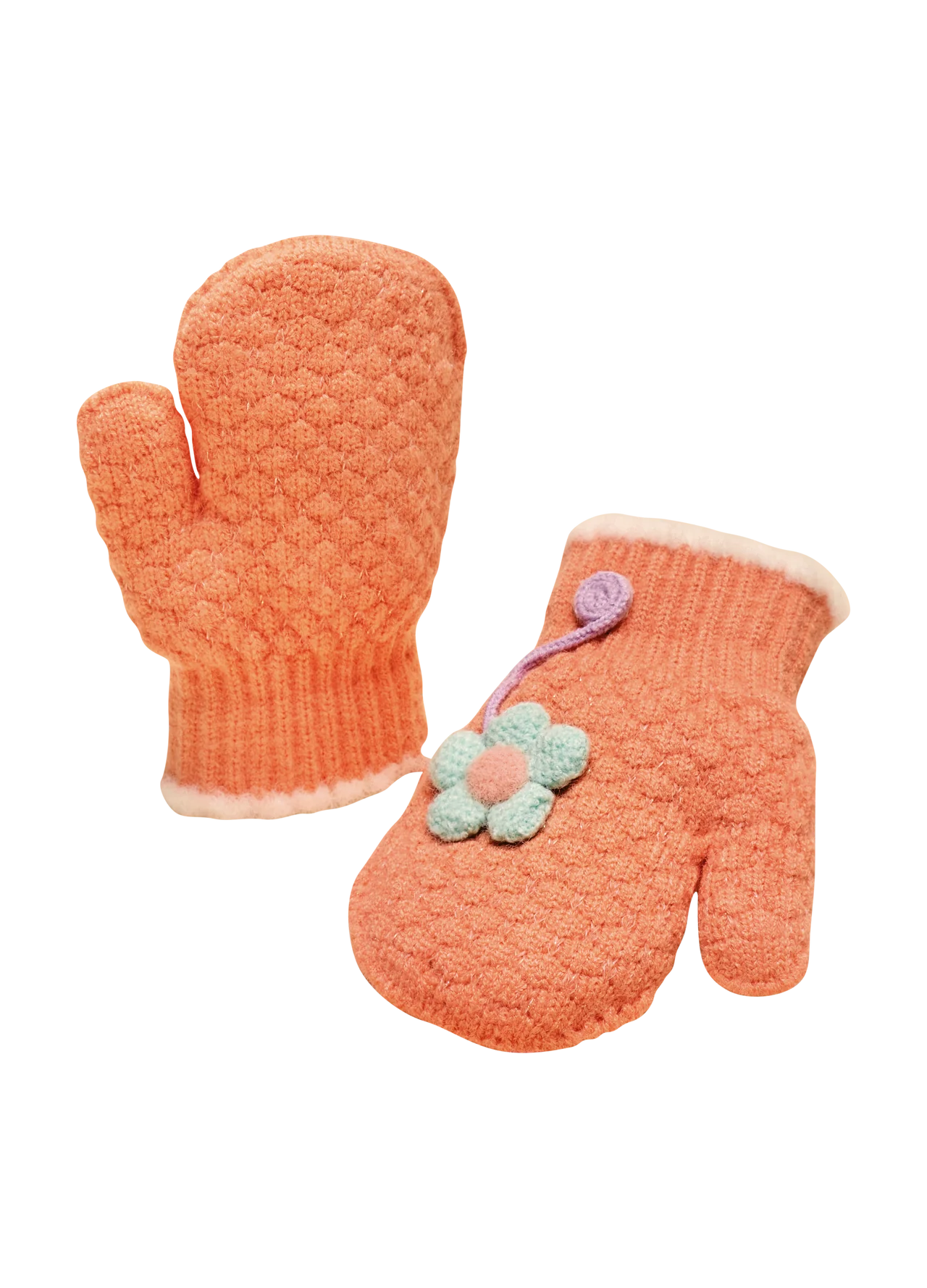 Children's Powder Pals Mittens - Perfect Pansy Coral