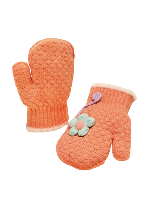 Children's Powder Pals Mittens - Perfect Pansy Coral