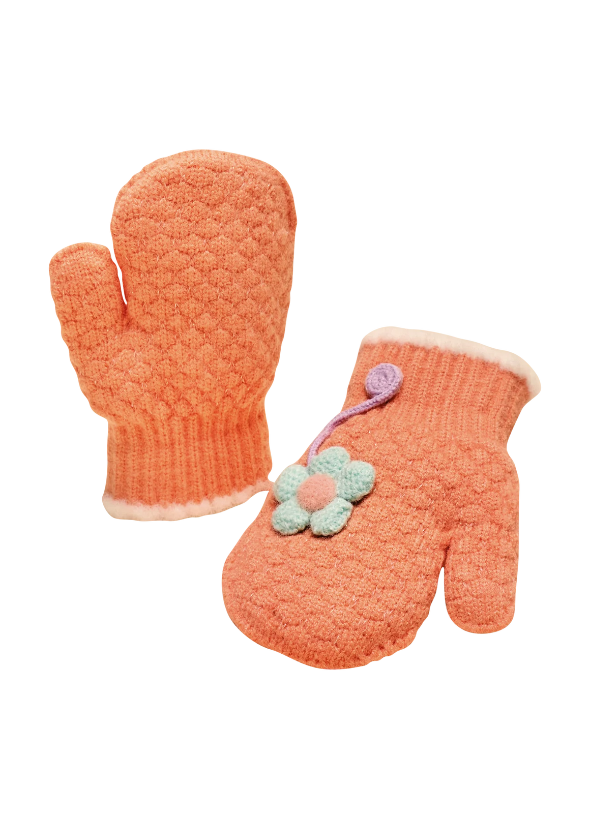 Children's Powder Pals Mittens - Perfect Pansy Coral