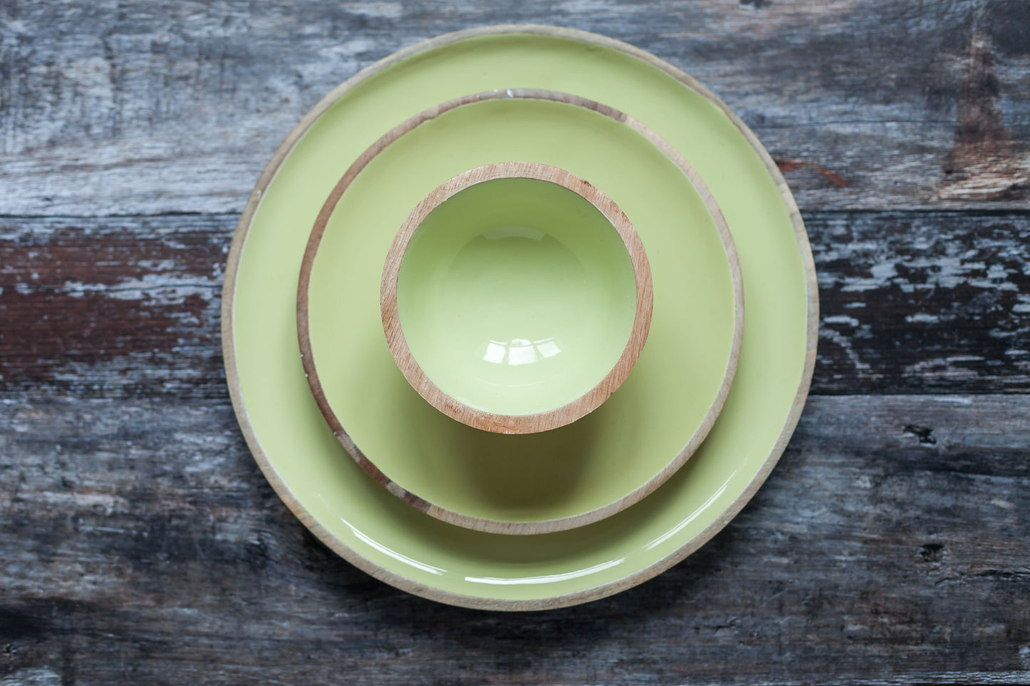 Bamboo Serving Platters – Set of 2 - Lemon Inlay