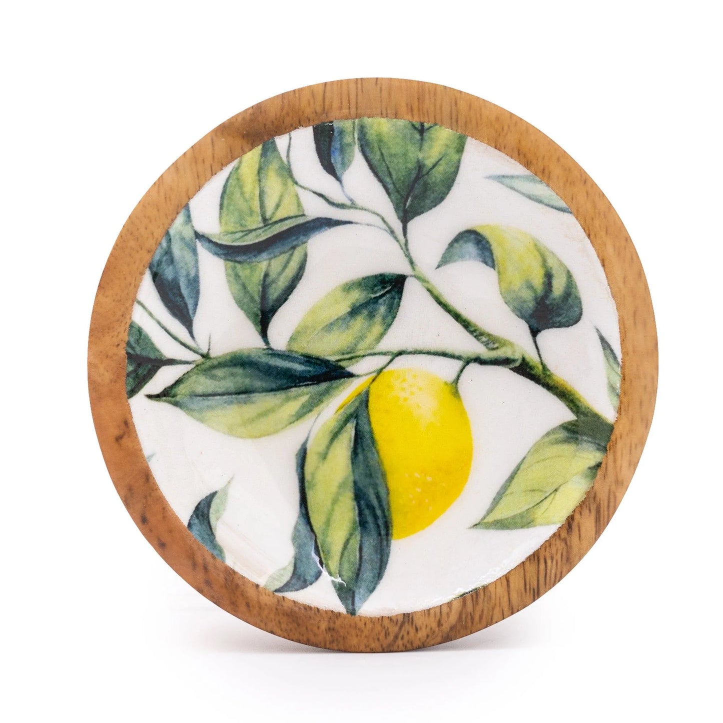 Lemon & Leaves 13cm Mango Wooden Bowl