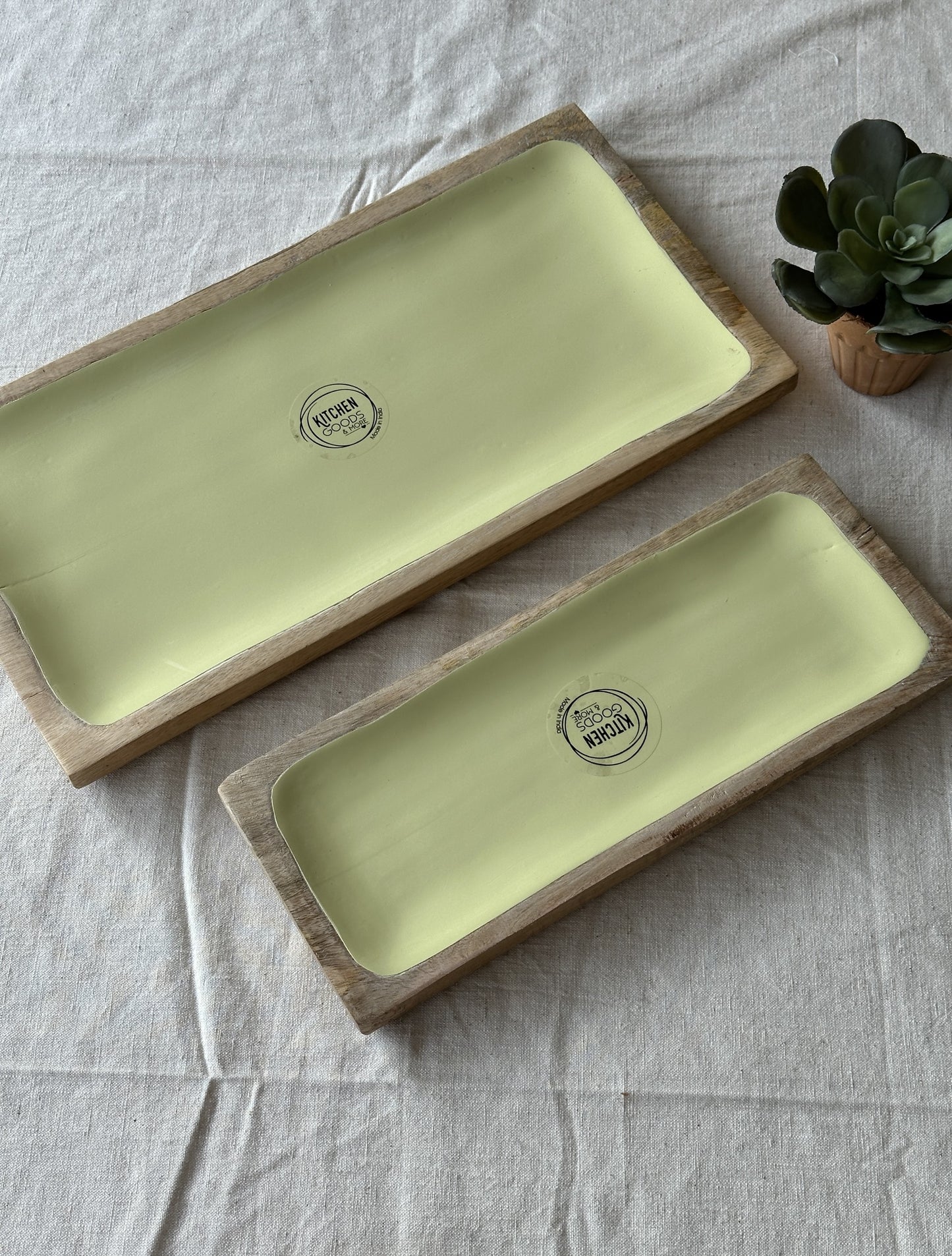 Bamboo Serving Platters – Set of 2 - Lemon Inlay