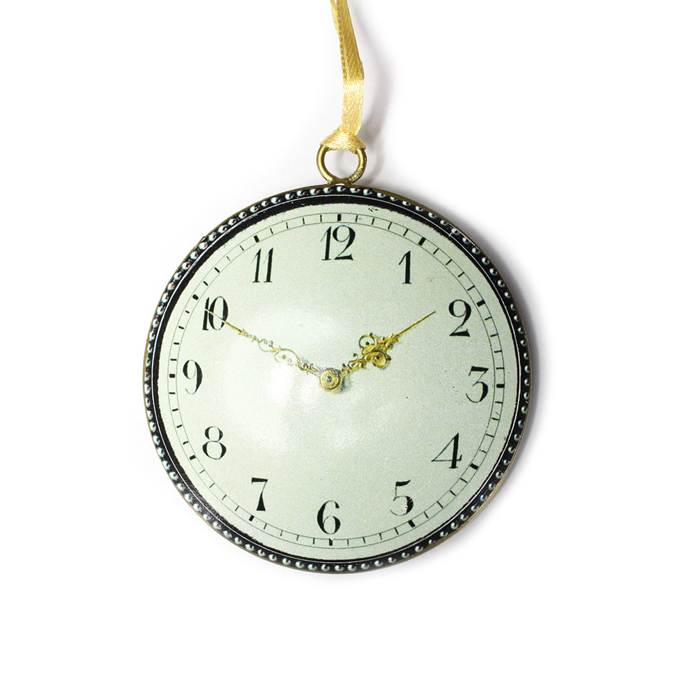 Duck Egg Blue Clock Metal Christmas Decoration from Tinker Tailor London