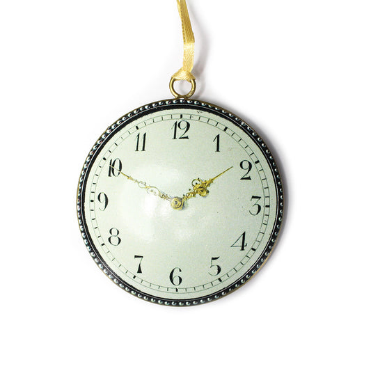 Duck Egg Blue Clock Metal Christmas Decoration from Tinker Tailor London