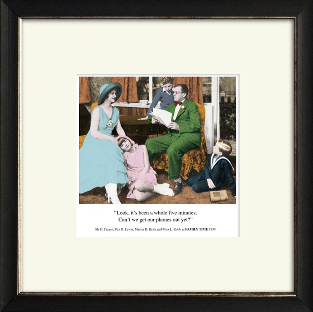 HHJ “Phone time” Wooden Framed Print