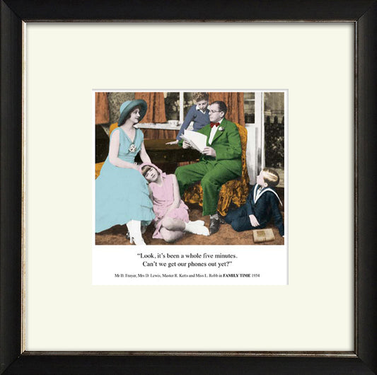 HHJ “Phone time” Wooden Framed Print