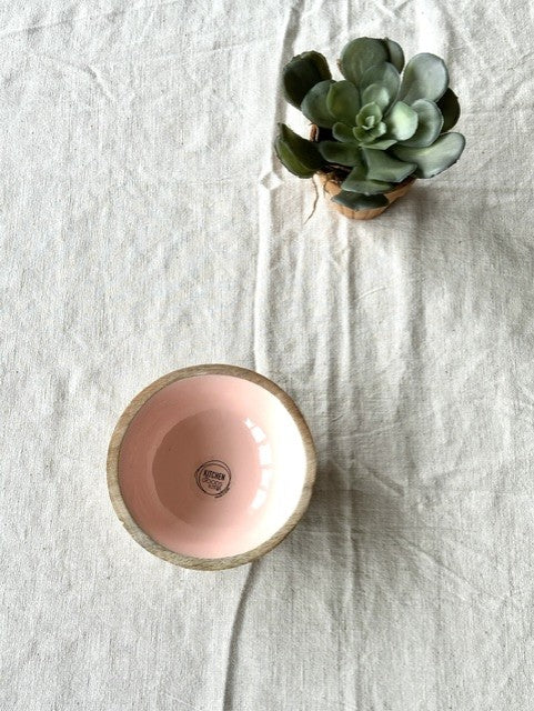 Bamboo 13cm Bowl with Pink Inlay