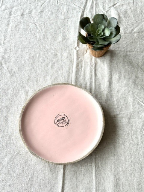 Bamboo 22cm Plate with Pink Inlay