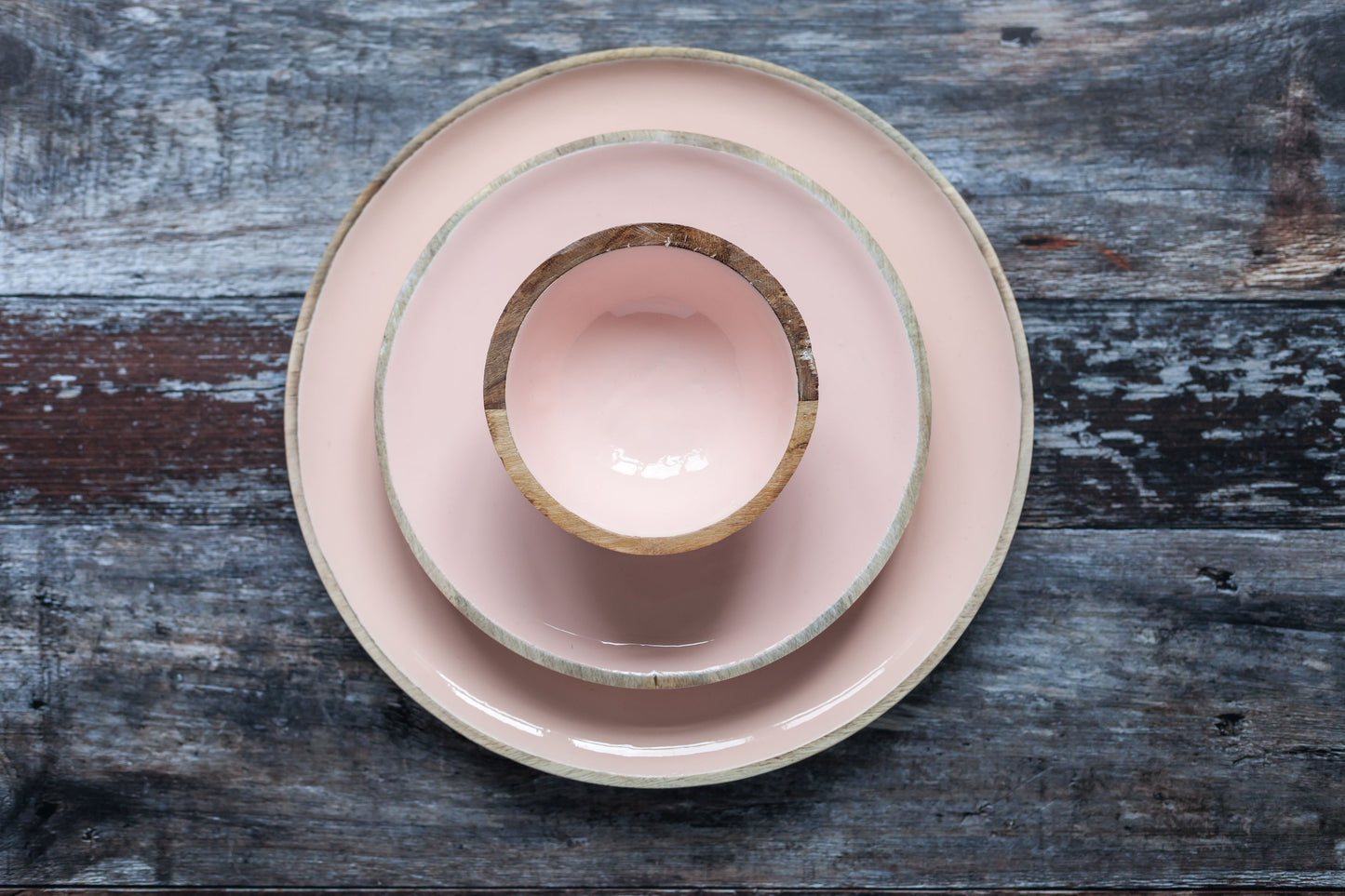 Bamboo Serving Boards – Set of 2 - Pink Inlay