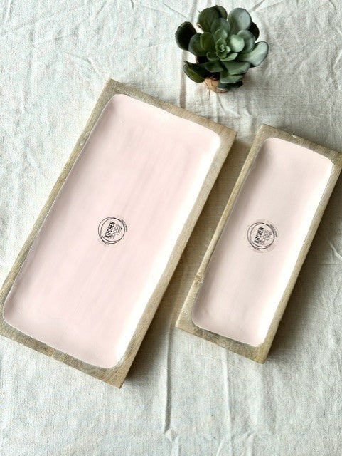 Bamboo Serving Boards – Set of 2 - Pink Inlay