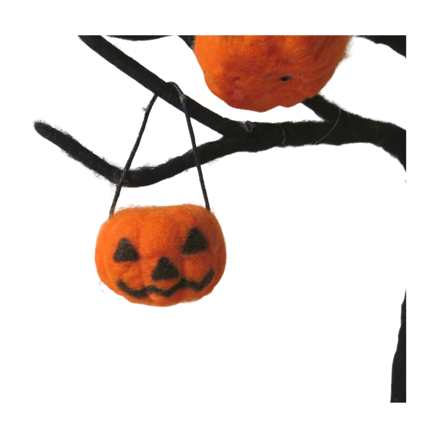 4cm Felt Pumpkin Tree Decoration