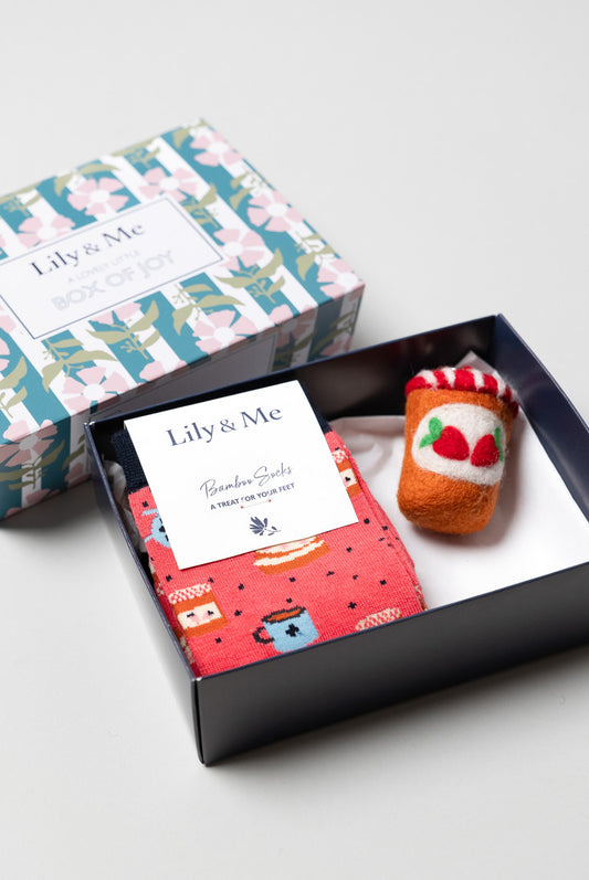 Time for Tea Socks & Keyring Giftbox | Lily & Me