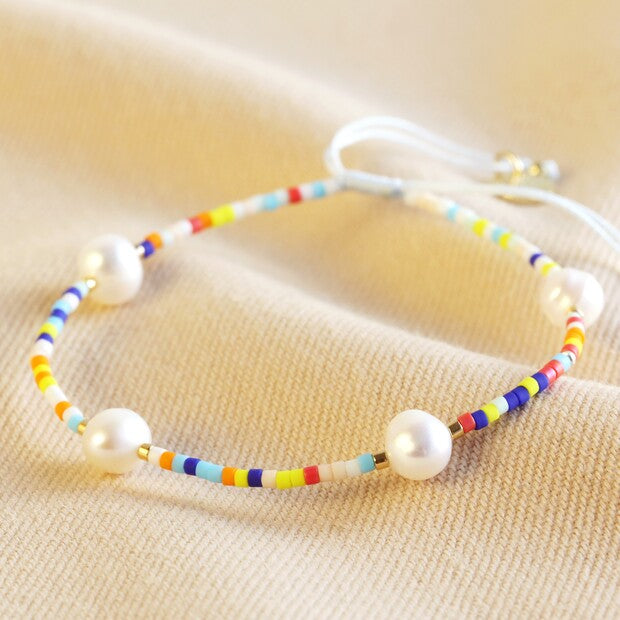 Lisa Angel Miyuki Seed Bead and Freshwater Pearl Bracelet