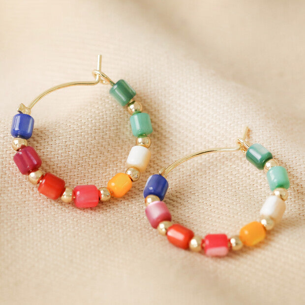 Lisa Angel Small Beaded Hoop Ear-Rings