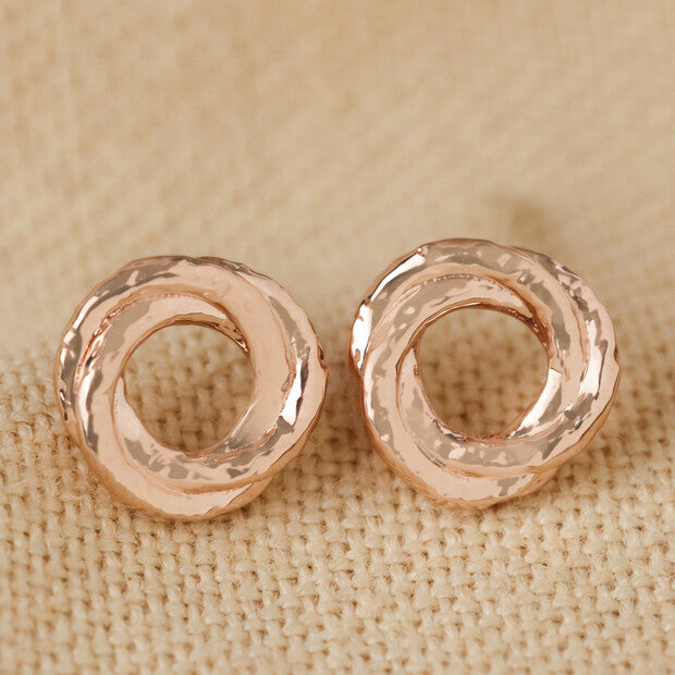 Lisa Angel Organic Russian Ring Molten Stud Ear-rings in Rose Gold