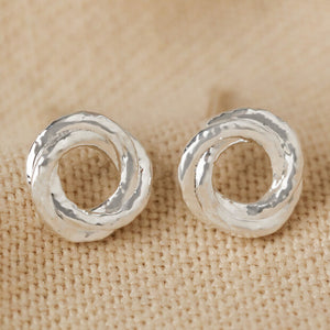 Lisa Angel Organic Russian Ring Molten Stud Ear-rings in Silver