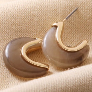 Lisa Angel Organic Resin Ear-rings in Cocoa
