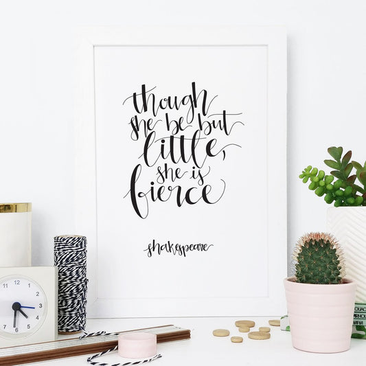 Shakespeare Quote Calligraphy Unframed Print