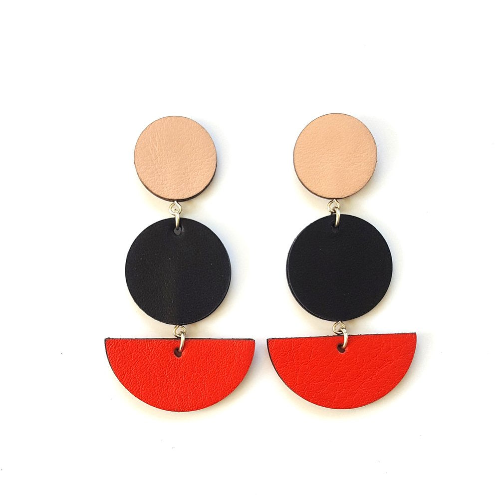 leather drop earings