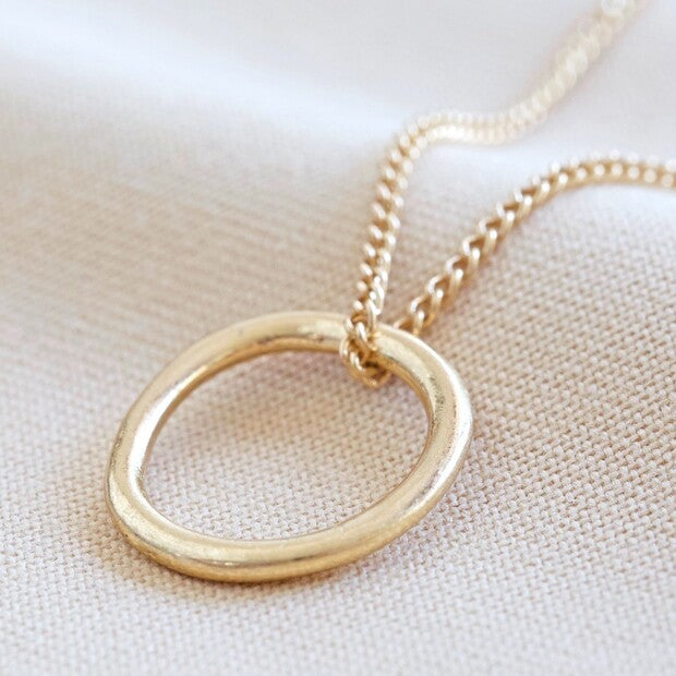 Lisa Angel Organic Style Hoop Necklace in Gold
